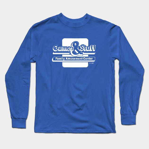 Games and Stuff, An Arcade Center Long Sleeve T-Shirt by Chic and Geeks